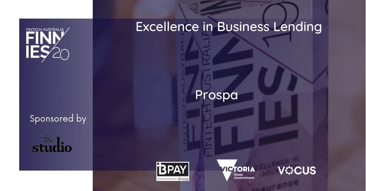 Prospa wins Excellence in Business Lending Award at Finnies Awards 2020