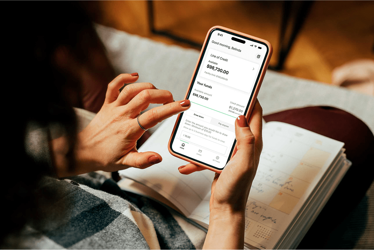 Small business owner using a Line of credit on the Prospa App