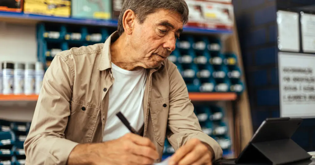 Business owner working on a cashflow budget