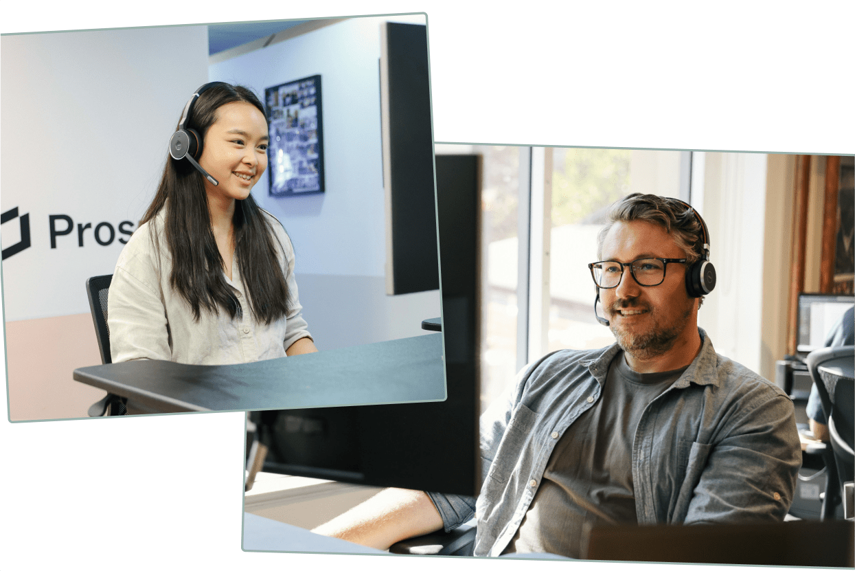 Prospa sales team on a call helping business owners with funding