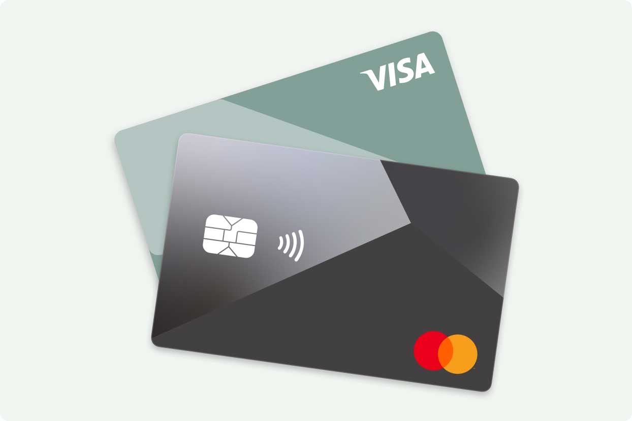 Credit Cards - Visa and Mastercard overlapping