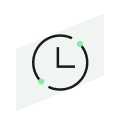 clock icon in parallelogram