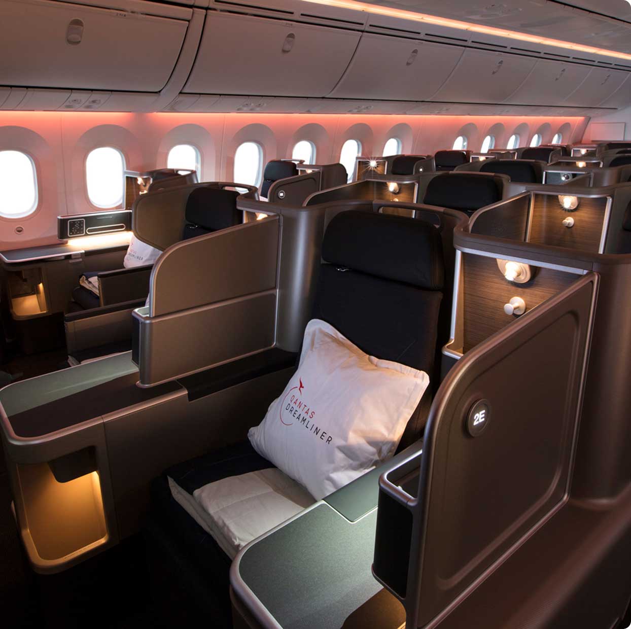 Qantas Business Class Cabin