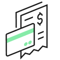 Micro illustration of paying a bill with a card