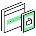 micro illustration of website security with lock icon