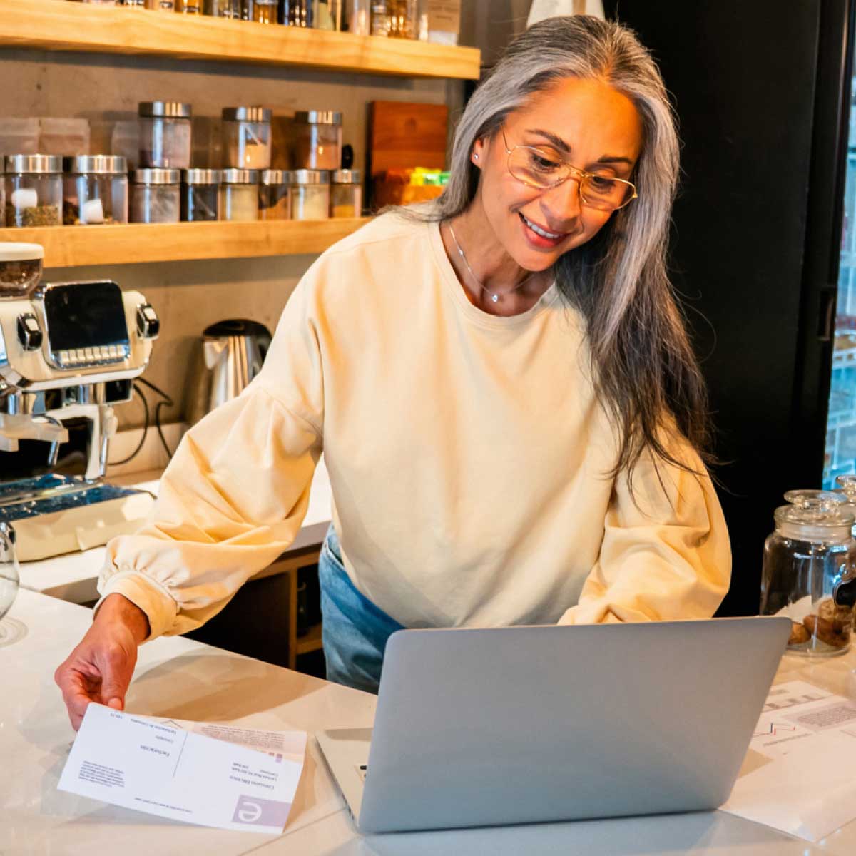 Business owner does finances